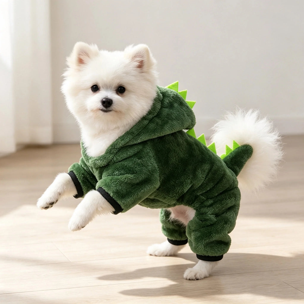 The Dino Dog Hoodie – Warm Fleece Halloween Costume