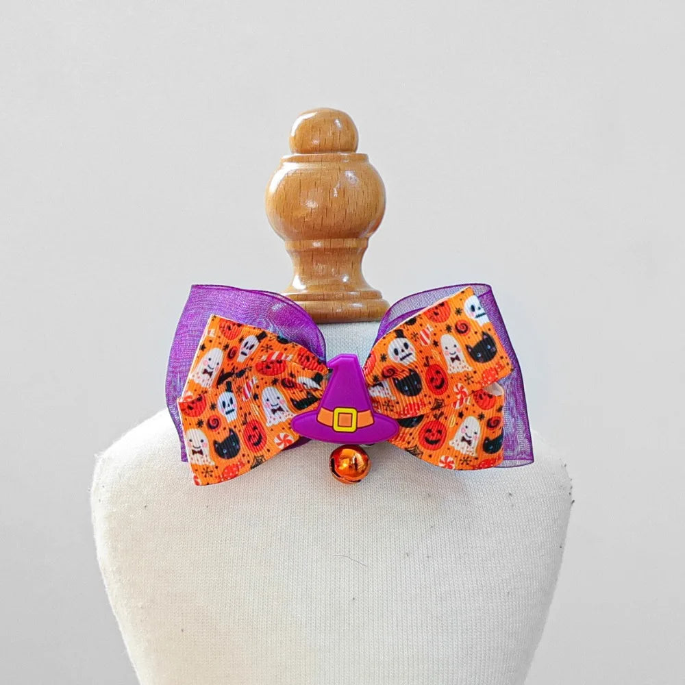 The Halloween Bow Tie – Adjustable Collar Bow with Bell