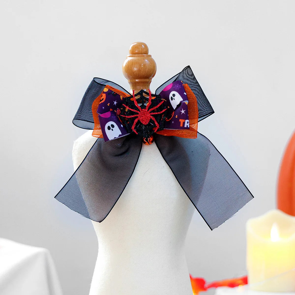 The Halloween Bow Tie – Adjustable Collar Bow with Bell