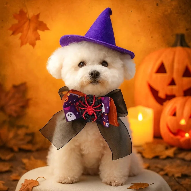 The Halloween Bow Tie – Adjustable Collar Bow with Bell