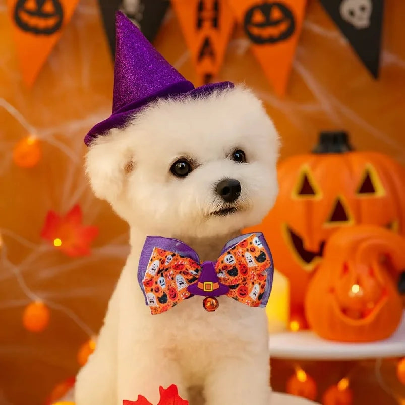 The Halloween Bow Tie – Adjustable Collar Bow with Bell