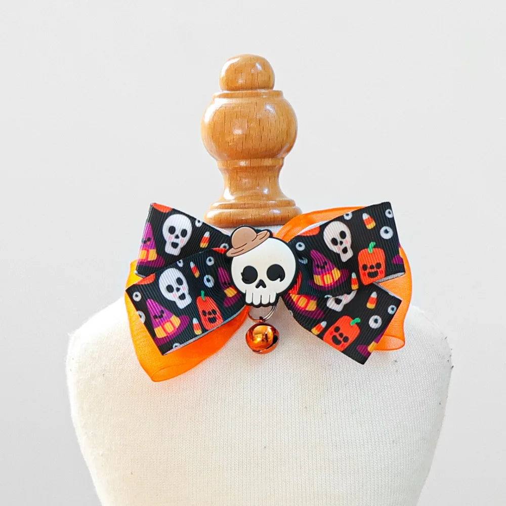 The Halloween Bow Tie – Adjustable Collar Bow with Bell
