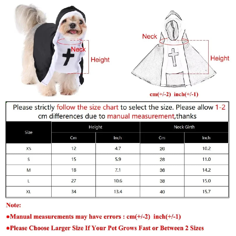 The Little Nun Halloween Costume – Hooded Dog & Cat Cloak