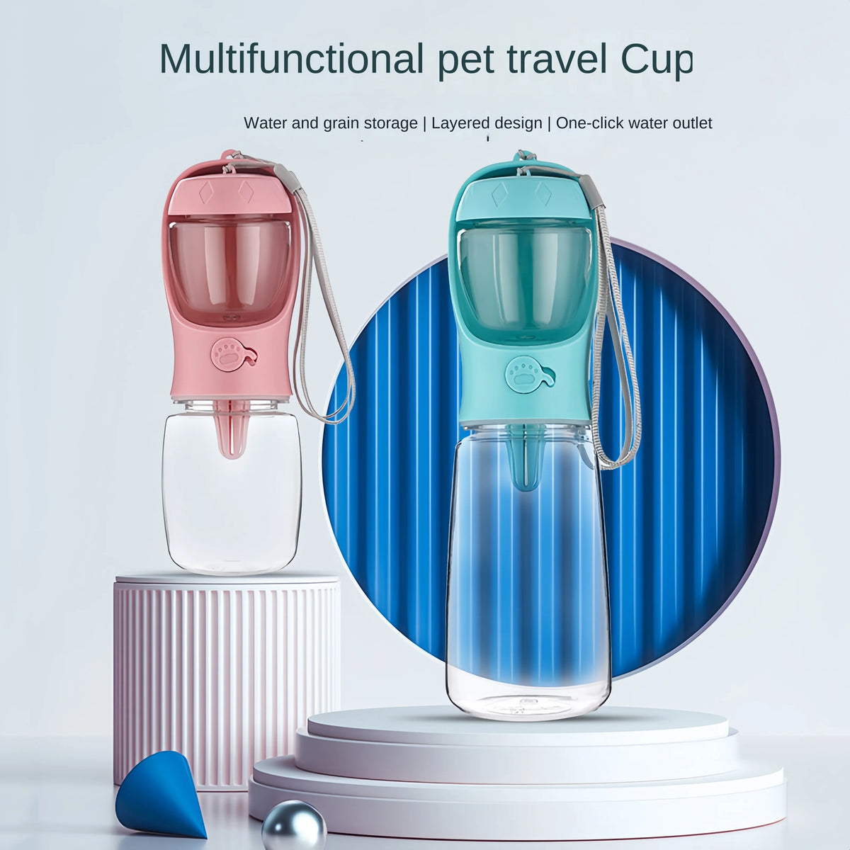 The Barkingham Water & Treat Bottle – 2-in-1 Travel Bottle