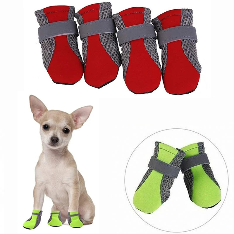 Breathable Summer Dog Shoes with Reflective Strip