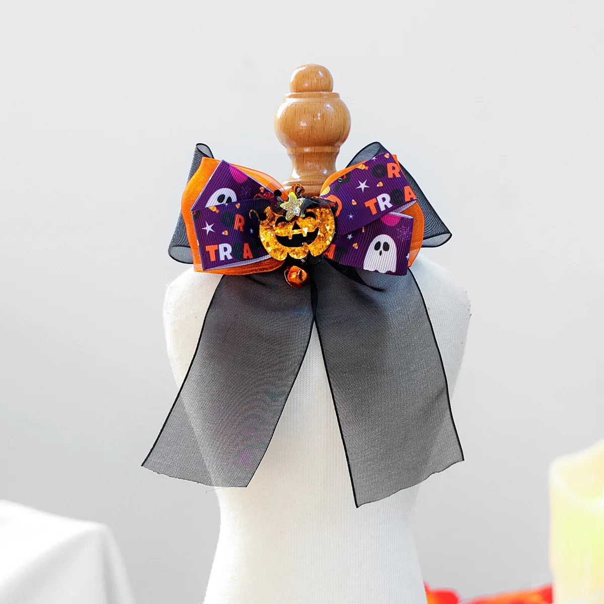 The Halloween Bow Tie – Adjustable Collar Bow with Bell