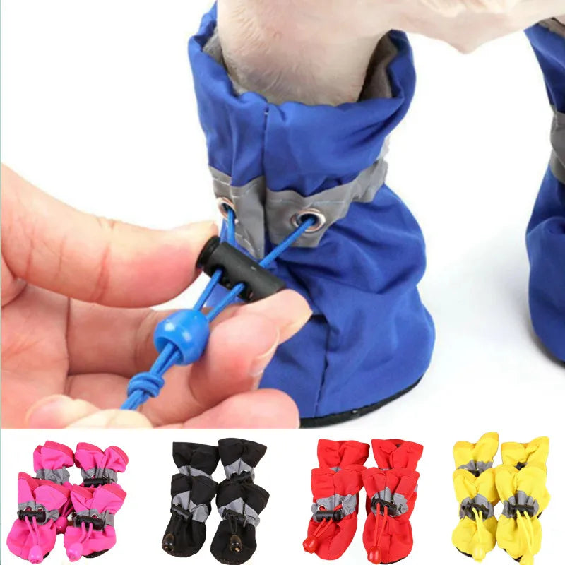 Waterproof Dog Rain Boots, Set of 4