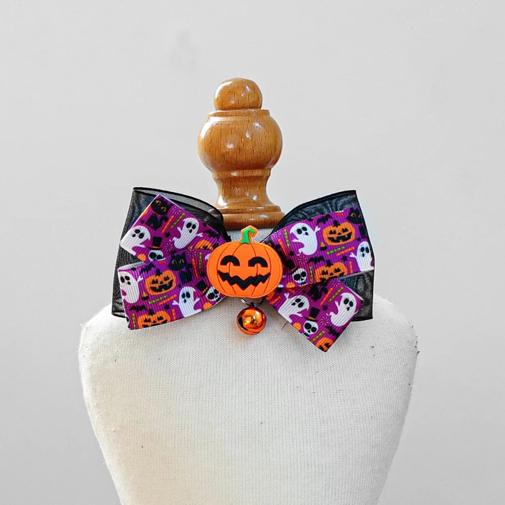 The Halloween Bow Tie – Adjustable Collar Bow with Bell