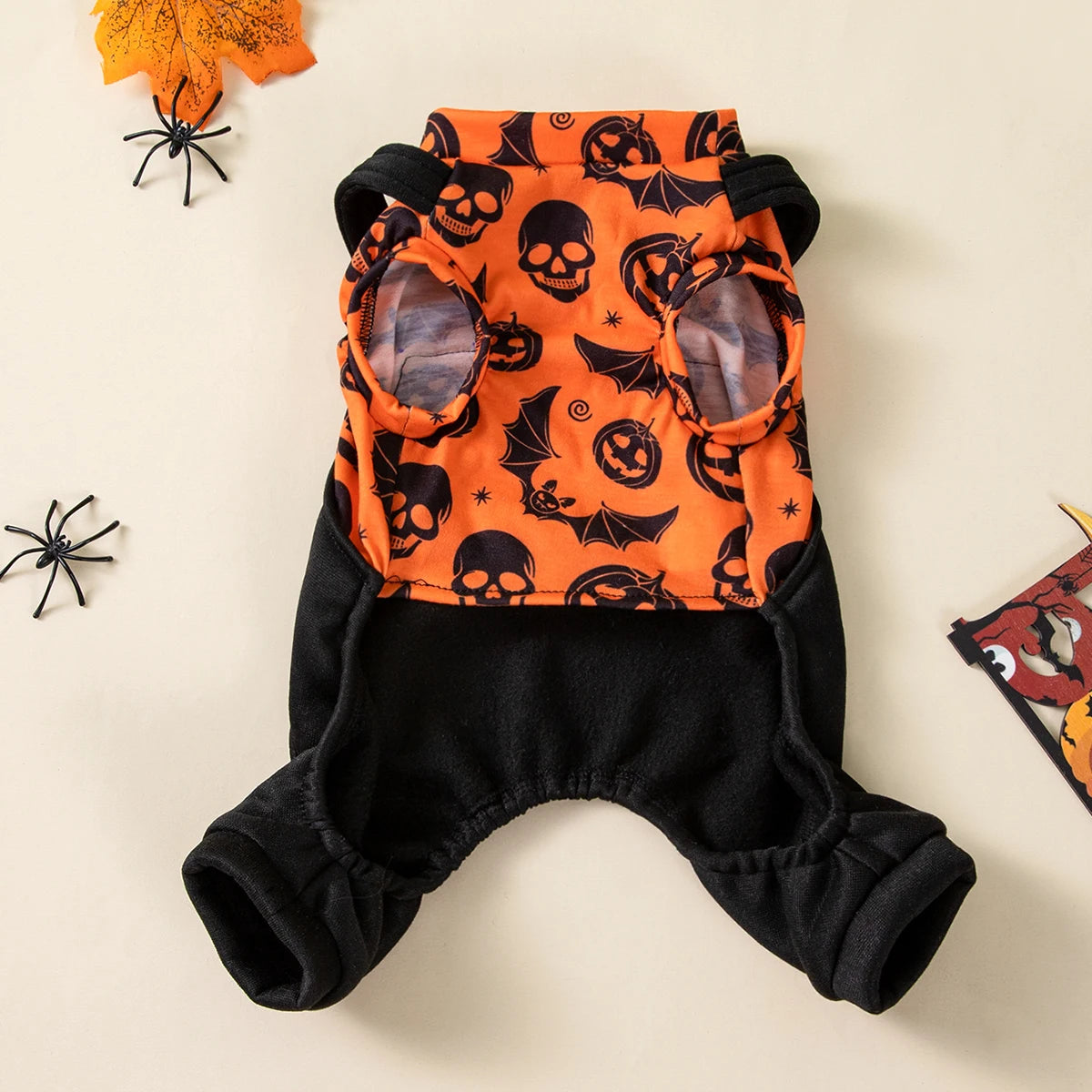 The Spooky Pumpkin Onesie – Halloween Jumpsuit for Small Dogs