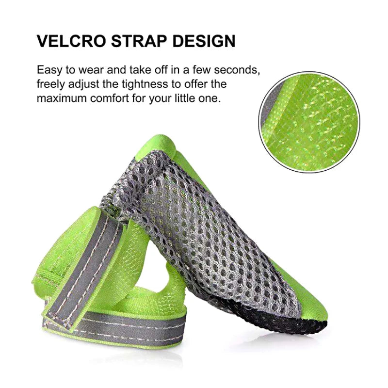 Breathable Summer Dog Shoes with Reflective Strip