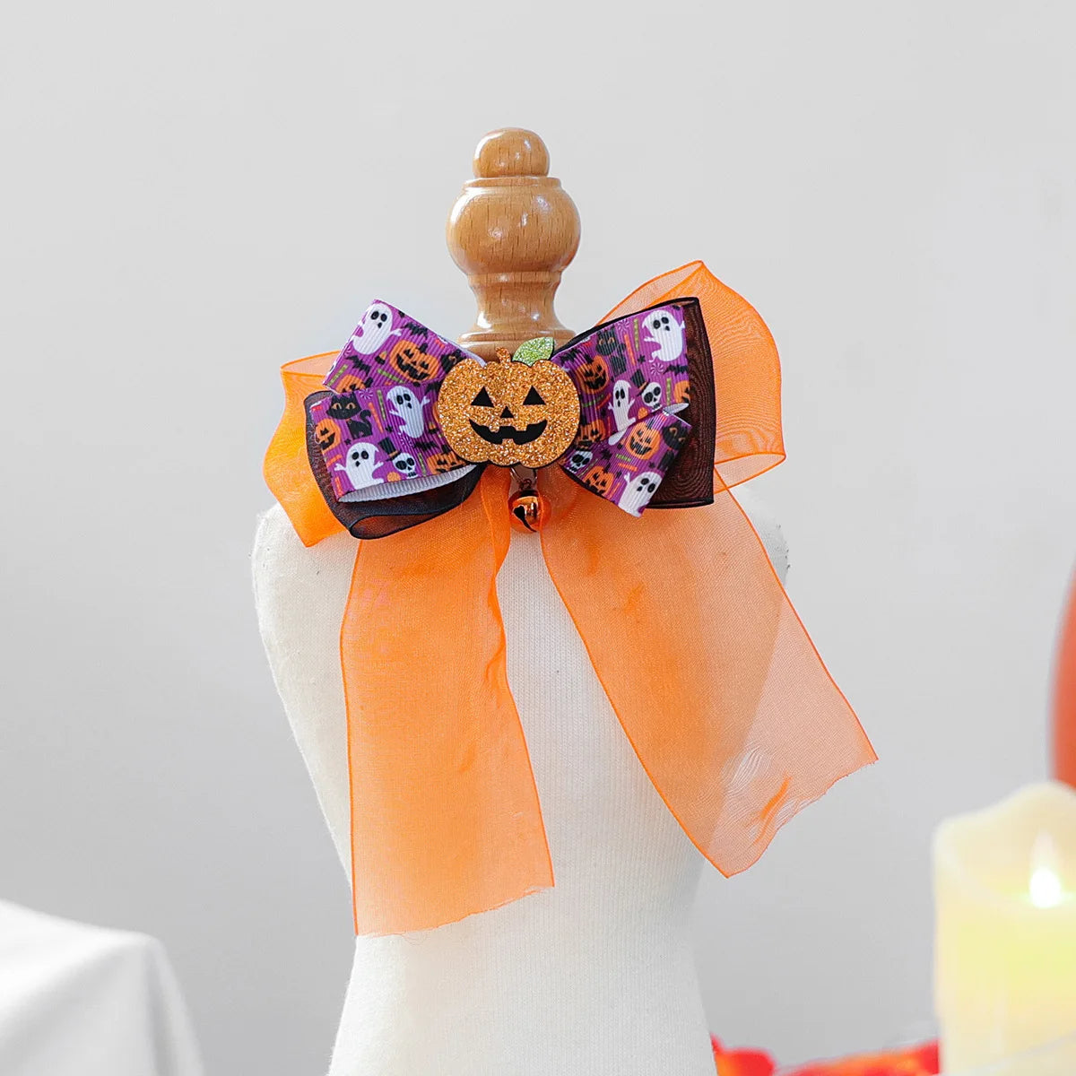 The Halloween Bow Tie – Adjustable Collar Bow with Bell
