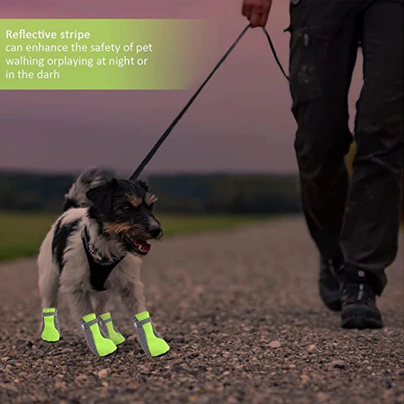 Breathable Summer Dog Shoes with Reflective Strip