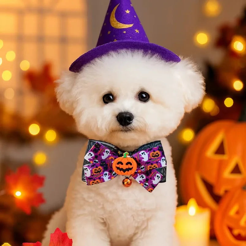 The Halloween Bow Tie – Adjustable Collar Bow with Bell