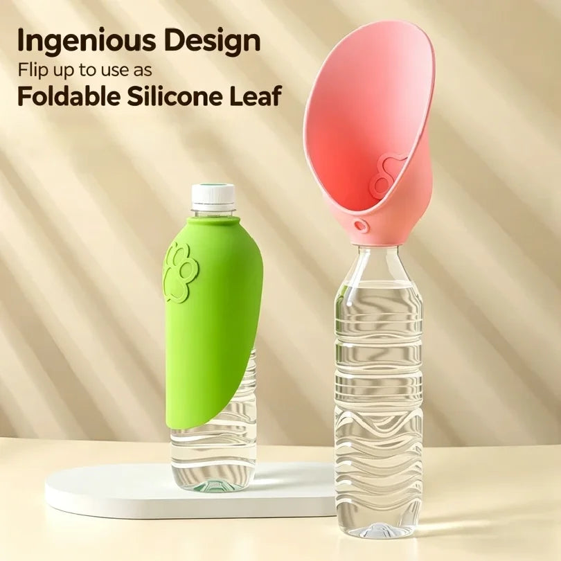 The Walkies Water Leaf – Foldable Bottle Drinker